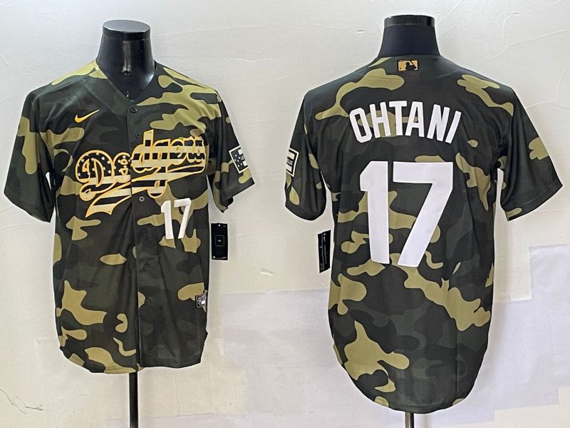 Men Los Angeles Dodgers #17 Ohtani Camo Joint Name 2025 Nike MLB Jersey style 10->los angeles dodgers->MLB Jersey